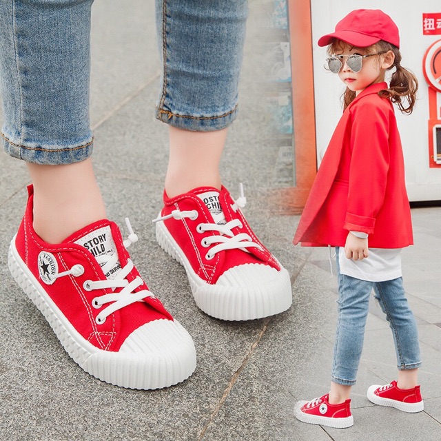 Giày vải trẻ em bé gái chống trơn trượt