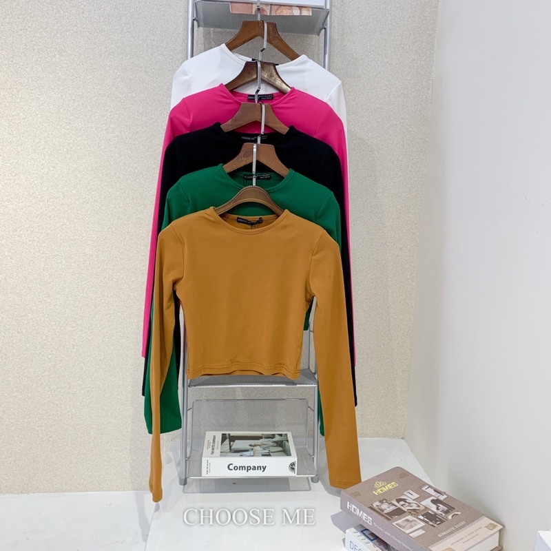 Áo Croptop Đệm Vai Nhiều Màu, Áo Thun Croptop Dài Tay Sành Điệu - Choose Me KLP | BigBuy360 - bigbuy360.vn