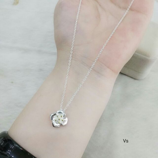 Dây chuyền hoa sen bạc liền mặt