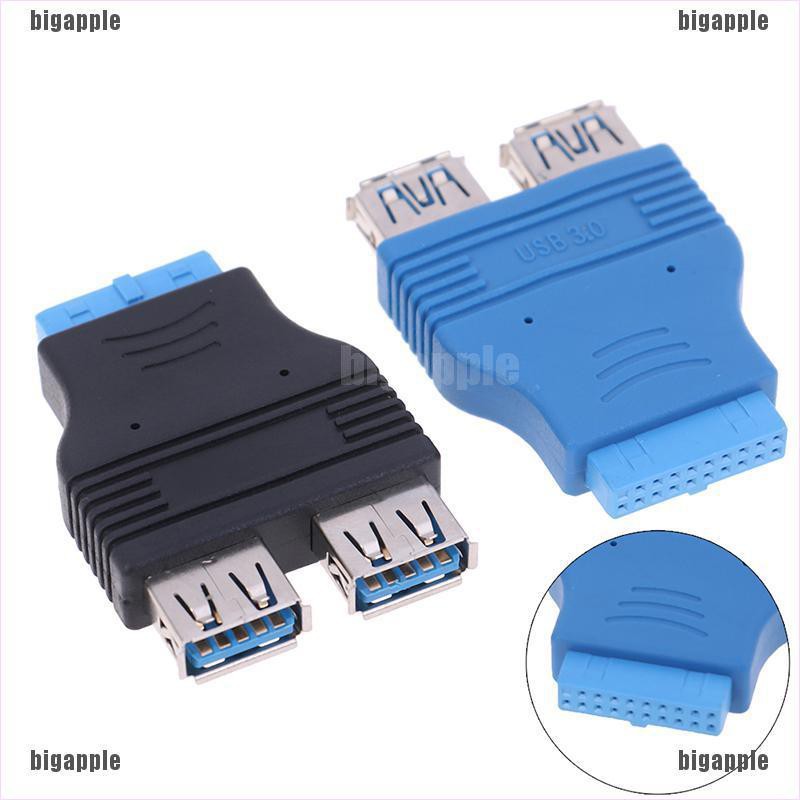 [bigapple]Motherboard 2 ports USB 3.0 female to 20 pin header female adapter connect adore