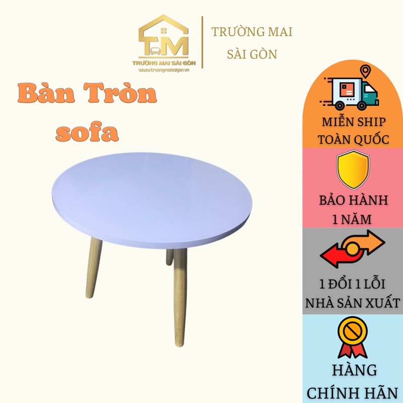 Bàn trà tròn sofa 3 chân Trường Mai Sài Gòn thiết kế 3 chân vặn tiện lợi hiện đại cao cấp