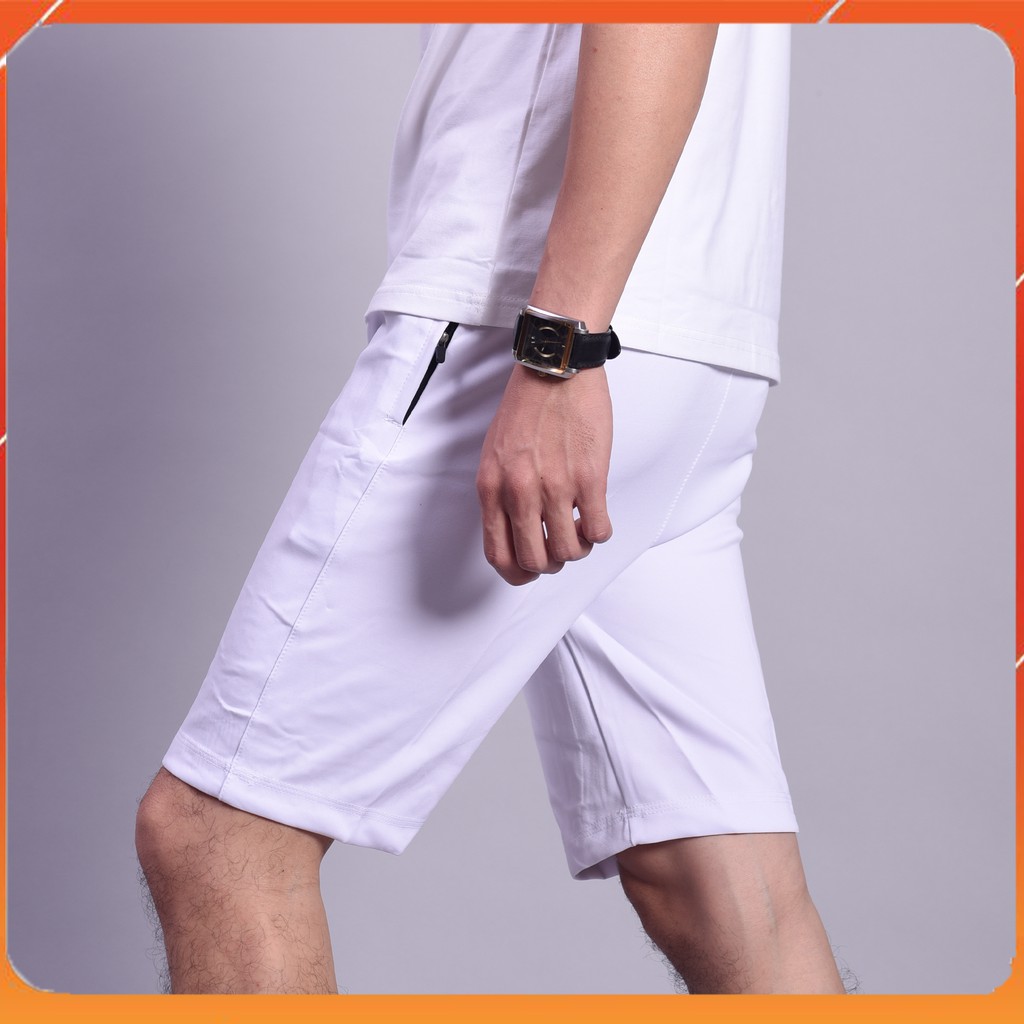 Quần Đùi Nam Trơn Đơn Giản 2 Màu Trắng Đen, Vải Thun Co Dãn | BigBuy360 - bigbuy360.vn