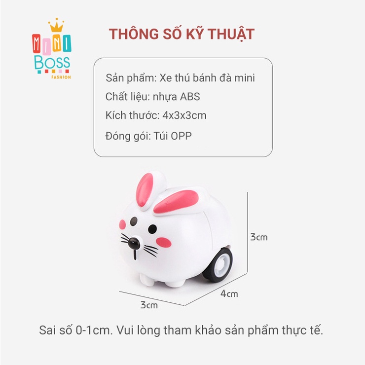 Đồ chơi bánh đà mini cho bé MiniBoss | Thú chạy cót dễ thương cho bé