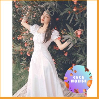 Đầm trắng nữ, Đầm tiểu thư phối dây đan ngực siêu xinh - cece house - MUSE dress