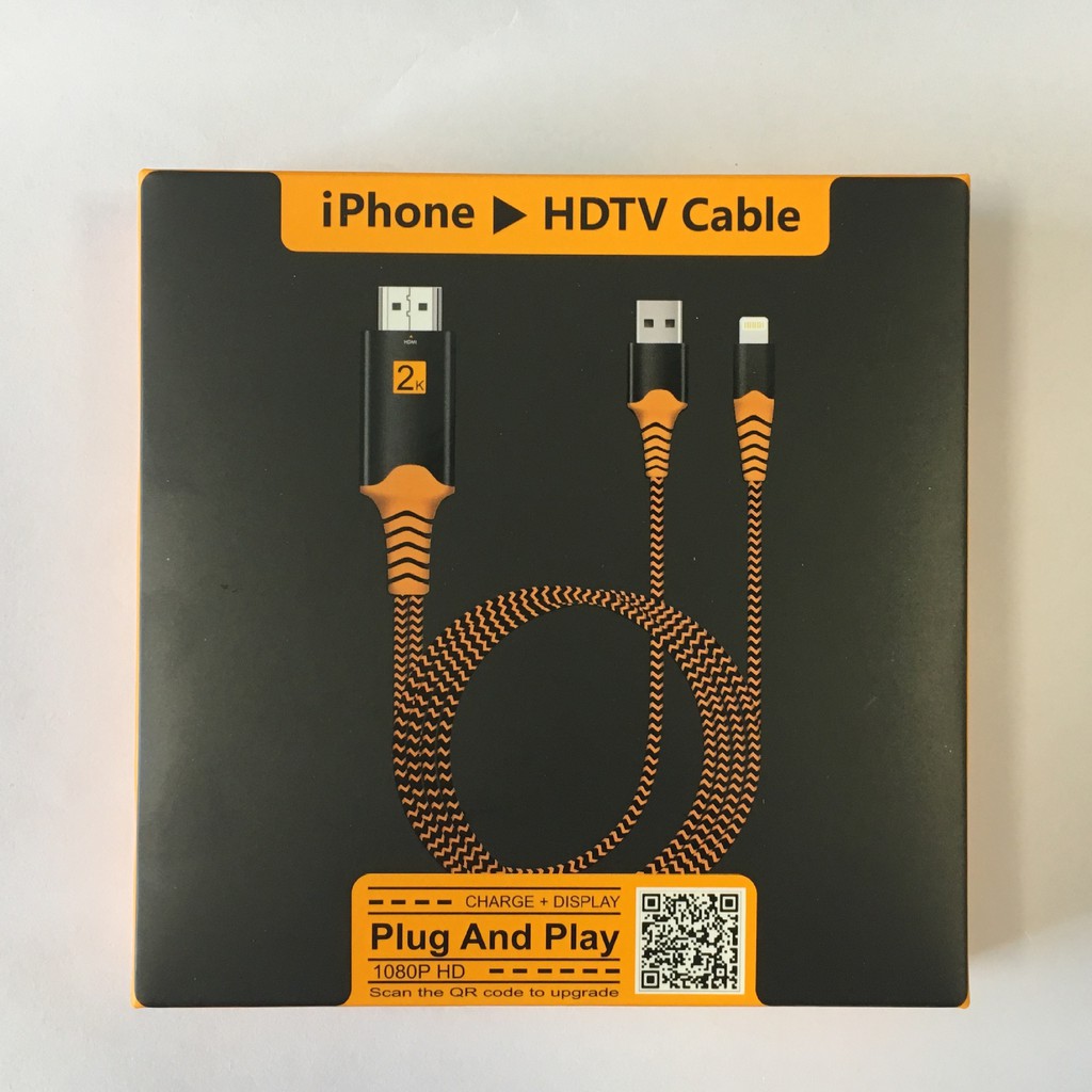 Cáp chuyển đổi kết nối Iphone, Ipad với Tivi qua cổng HDMI - Lightning to HDTV - Cáp dệt Hàng cao cấp