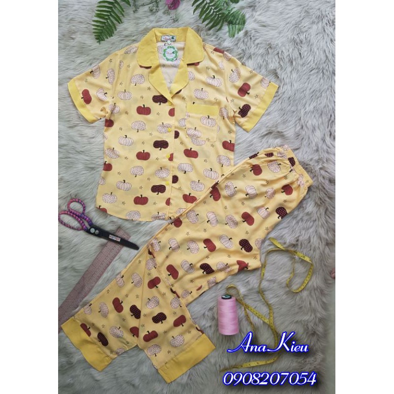 Bộ Pijama quần dài vải tôn hiệu Clover