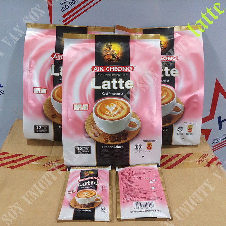 1 GÓI NHỎ CÀ PHÊ TRẮNG LATTE 25g AIK CHEONG WHITE COFEE MALAYSIA CAFE ART