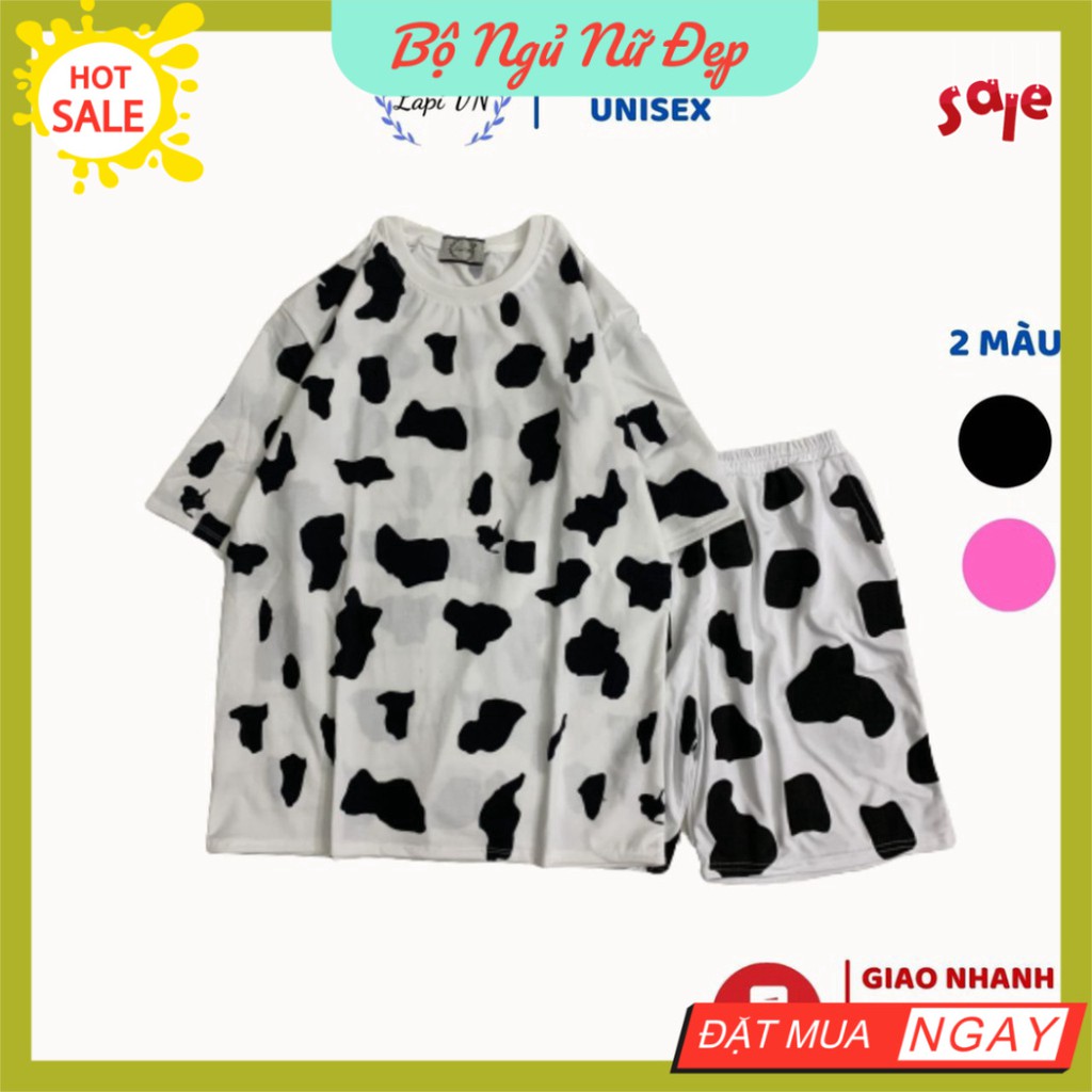 Set Bộ Bò Sữa From Rộng Unisex , Đồ Bộ Mặc Nhà Tay Lỡ Freesize, Nam Nữ Đều Mặc Được - bộ ngủ đẹp