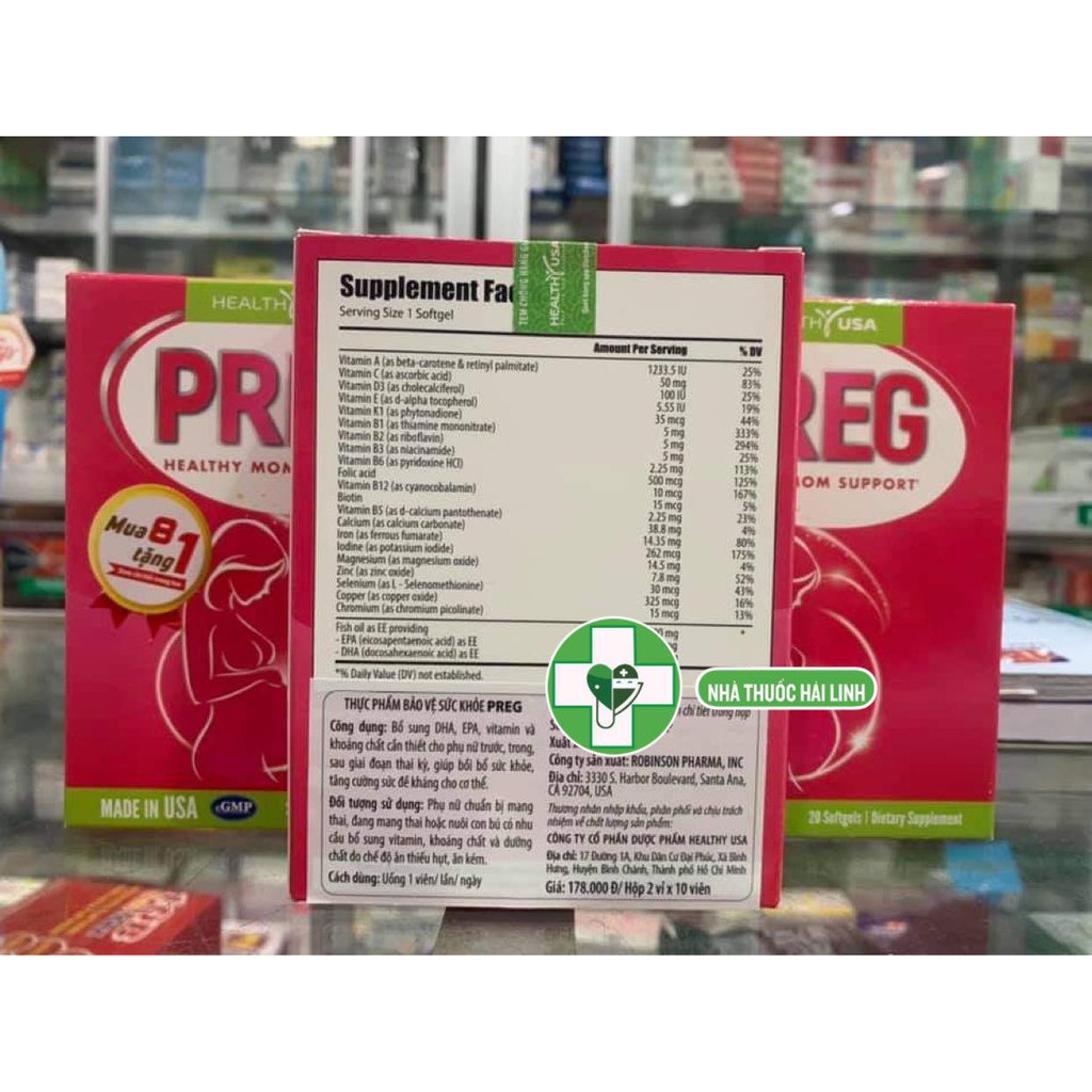 Healthy USA - Thực phẩm bổ sung EPA, DHA, vitamin cho bà bầu của Mỹ | PREG