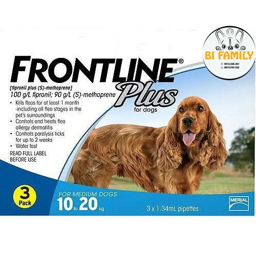 1 Tuyp Frontline Plus ve chó, chấy rận Frontline Plus, thuốc nhỏ gáy frontline cho mèo, thuốc nhỏ gáy frontline cho c