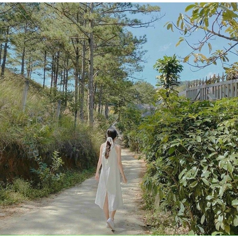 Đầm maxi 2s xẻ tà dây thắt rút | BigBuy360 - bigbuy360.vn