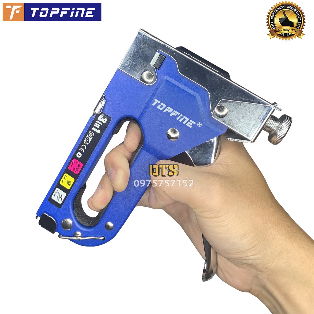 Súng bắn ghim công nghiệp đa năng, Kìm bắn đinh ghim cầm tay 3 trong 1 TOP FINE có tăng lực,  bấm cả 3 kiểu ghim П U T