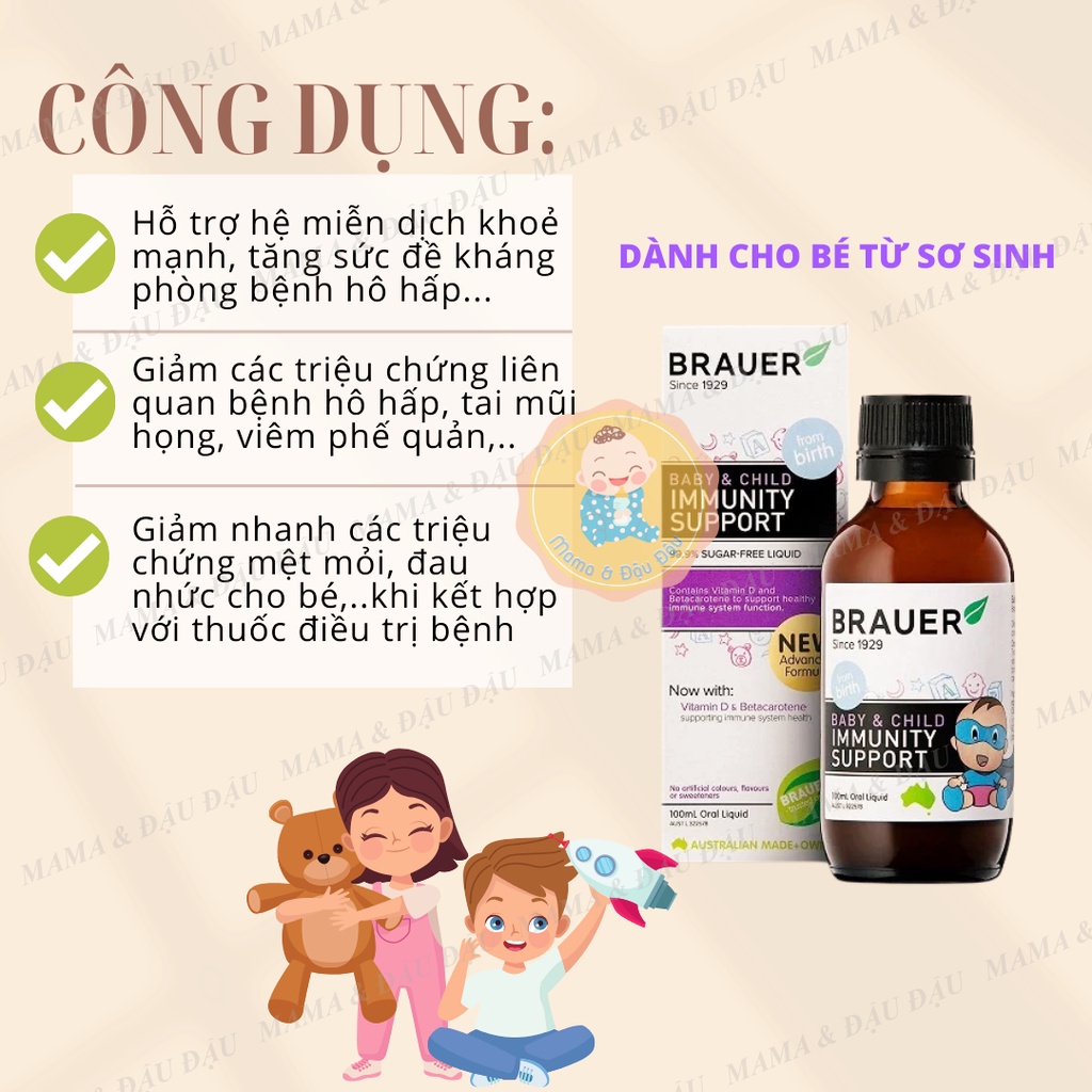 SIRO BRAUER IMMUNITY SUPPORT TĂNG ĐỀ KHÁNG PHỤC HỒI SK CHO BÉ