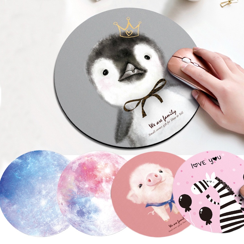 Miếng Lót Chuột Máy Tính Chống Trượt In Hình Thú Hoạt Hình Dễ Thương Tiện Lợi