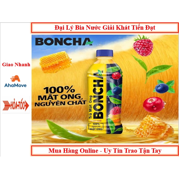 Lốc 6 chai Trà Mật Ong Vị Việt Quất Boncha - chai nhựa 450ml