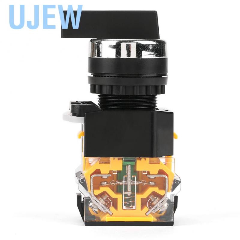 Ujew 22mm 3 Position Auto Reset Selector Momentary Rotary Switch Long Handle LA38-20BX33 