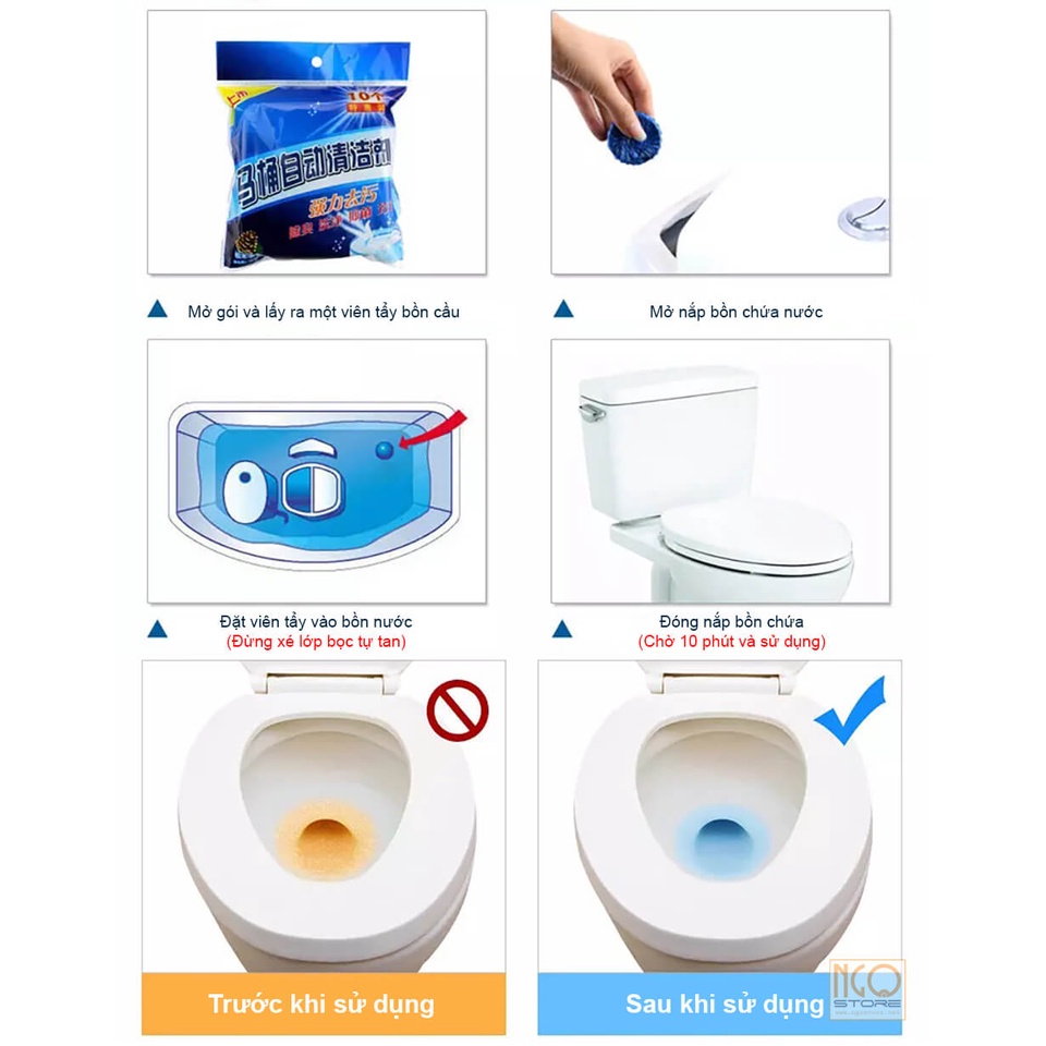 [HỘP 40] Viên Thả Bồn Cầu - Viên Tẩy Bồn Cầu - Vệ Sinh Toilet, Diệt Khuẩn, Khử Mùi, Giúp Thơm, Làm Sạch Bệ Xí - DUHALI