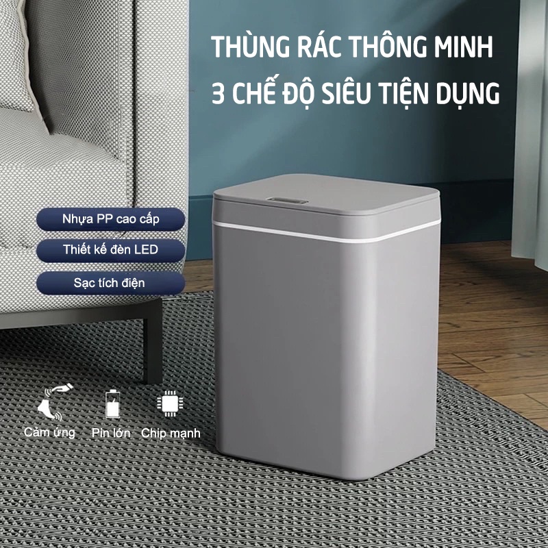 Thùng rác thông minh cảm biến tự đóng mở, thân thiện với môi trường - K1362