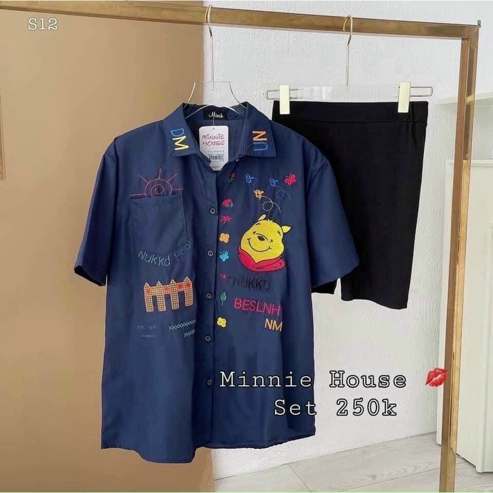 Set Bộ Áo Sơ Mi Kèm Quần Thun Cao Cấp