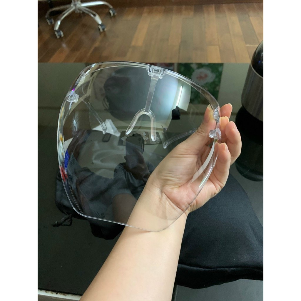 Kính mặt nạ face shield trong suốt hàng cao cấp không hấp hơi chống sương mù chốg giọt bắn Bảo hộ Cao cấp