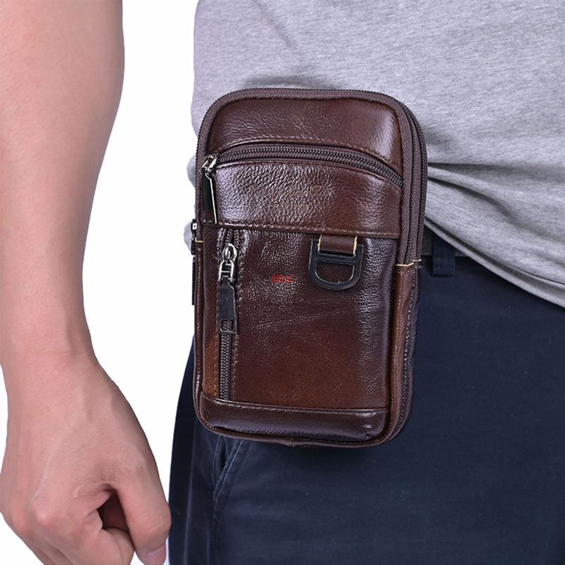Túi Da PU Đựng Điện Thoại Đeo Chéo Vai Có Khóa Kéo Và Dây Đeo Vai Điều Chỉnh Được Cho Nam
