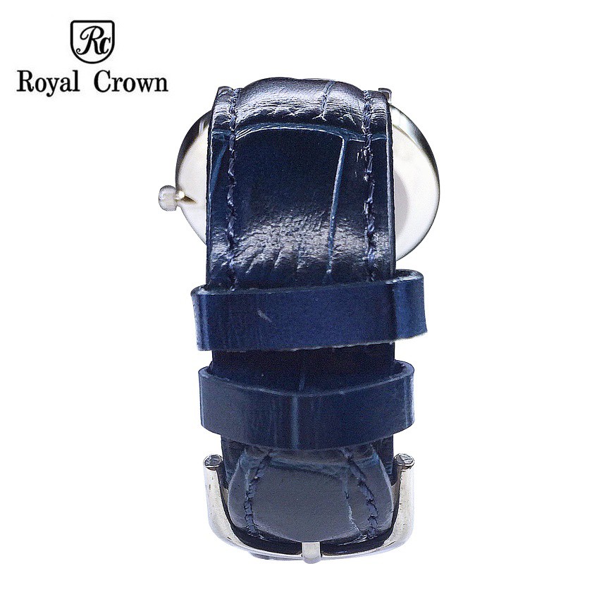 Đồng hồ Nam Chính Hãng Royal Crown 7601 Dây Da Xanh