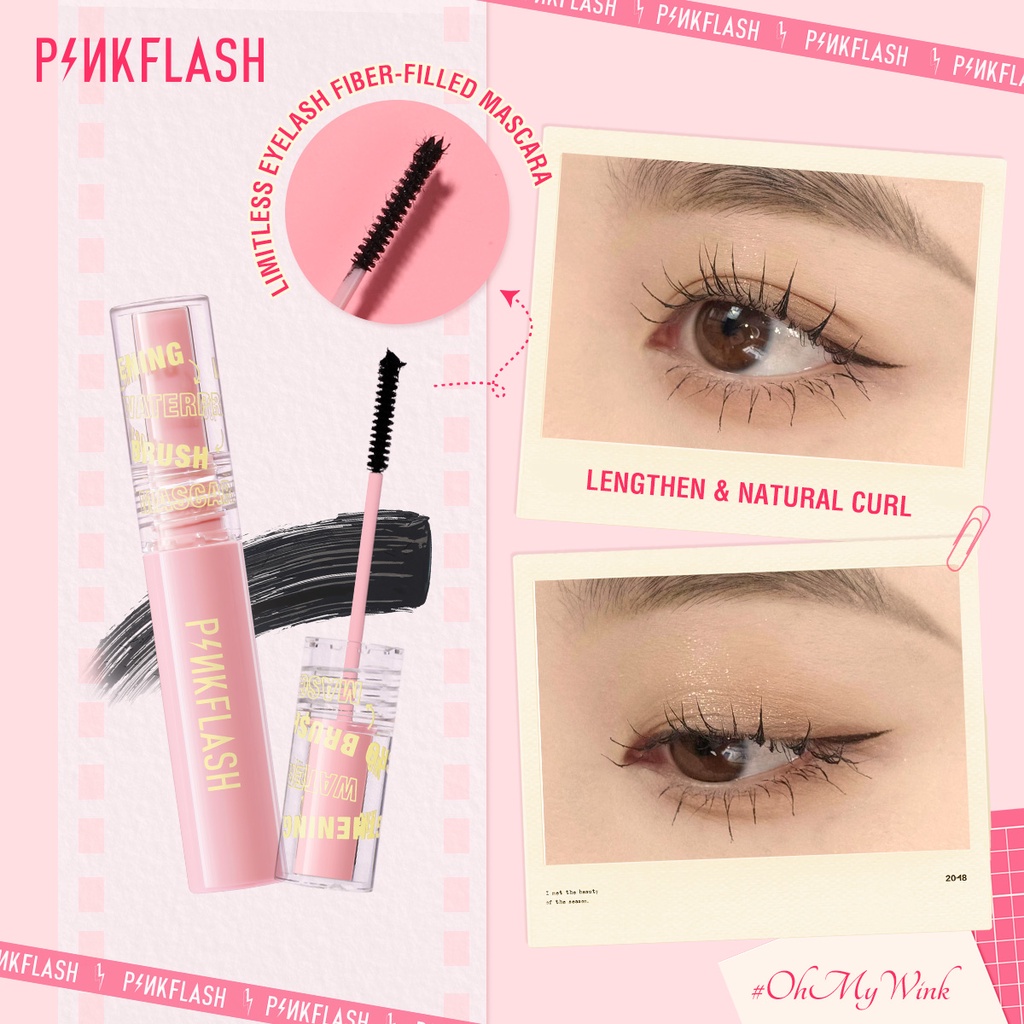 Bộ 6 món mỹ phẩm trang điểm PINKFLASH gồm son môi nhung bảng phấn mắt bút kẻ mắt mascara mút trang điểm