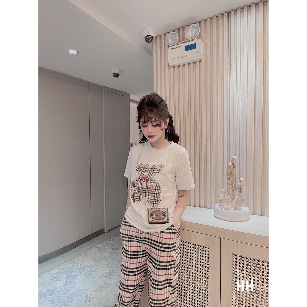 set bộ áo phông gấu quần bg shop sun soc