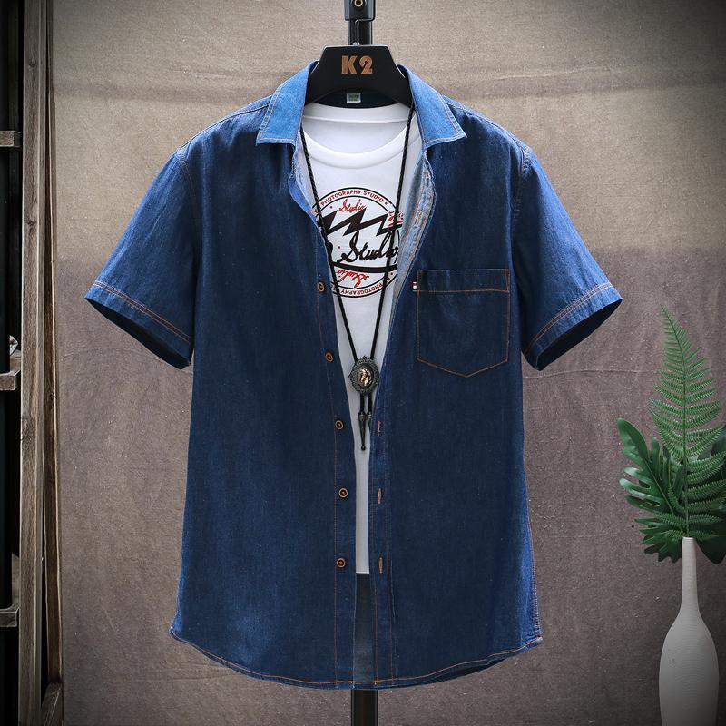 🔥Kho Sẵn Sàng🔥 Áo Sơ Mi Nam Tay Ngắn Vải denim Thời Trang