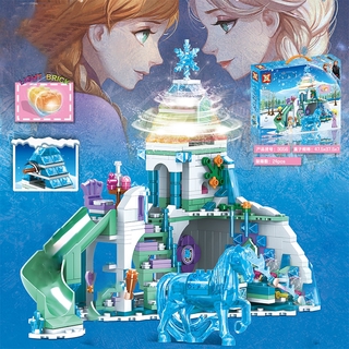 đồ chơi giáo dục Lắp Ráp mô hình Ice and Snow girls Princess Villa Water Elf Royal Celebration Castle Lâu đài công chúa