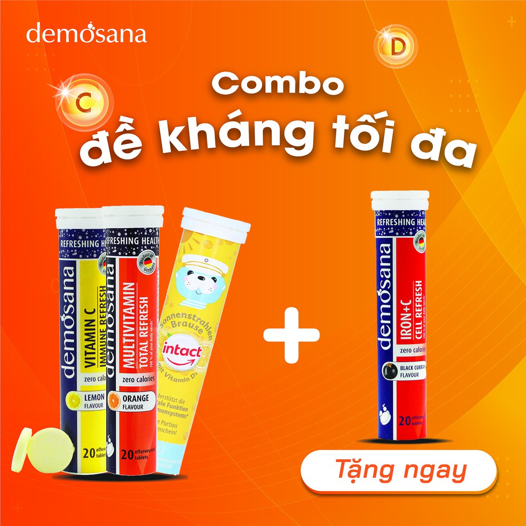 Sủi vitamin tăng đề kháng [Made in Germany] - Combo đề kháng tối đa cho cả gia đình - Không lắng cặn, không đường