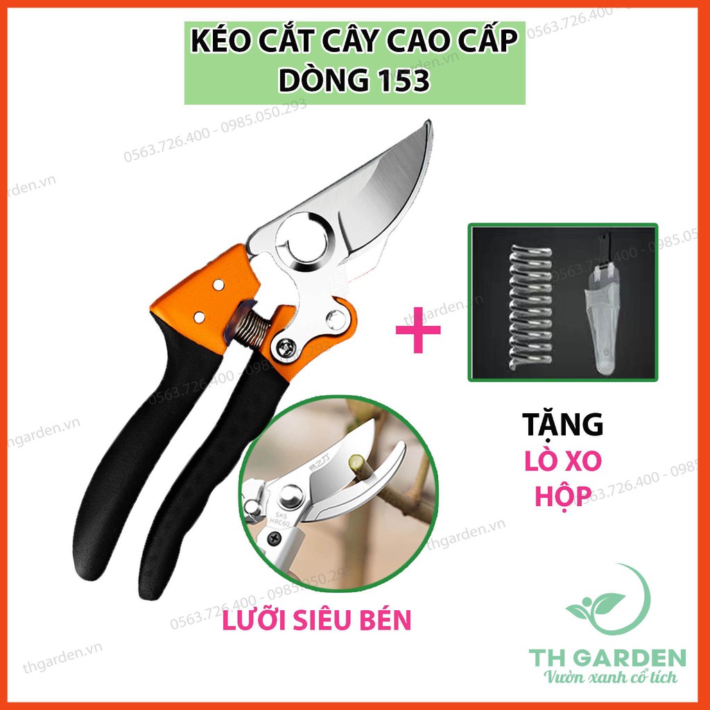 Kéo Cắt Cành Cây Cao Cấp Siêu Sắc Bén TH153 - Tăng 20 Lần Lực Cắt - Thép SK5 Độ Bền Cao - Đạt Độ Cứng HRC60