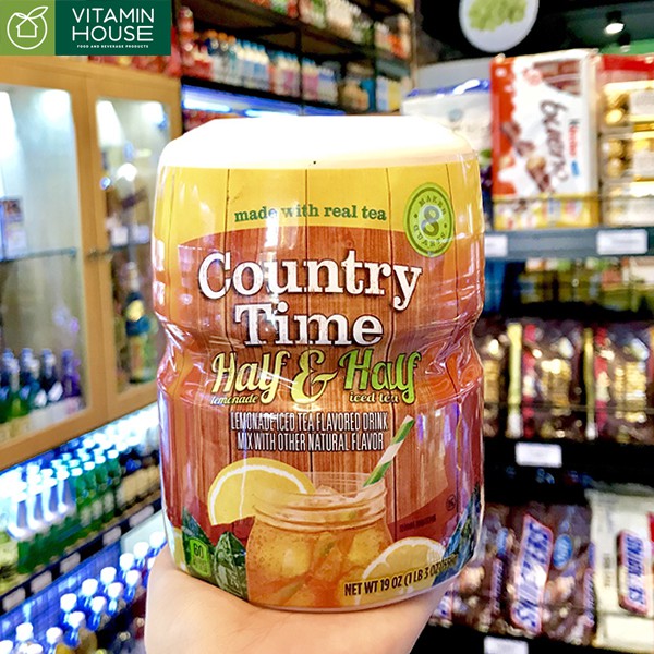 Bột Pha Trà Chanh Country Time Half Lemonade &amp; Half iced tea 538g - VITAMIN HOUSE