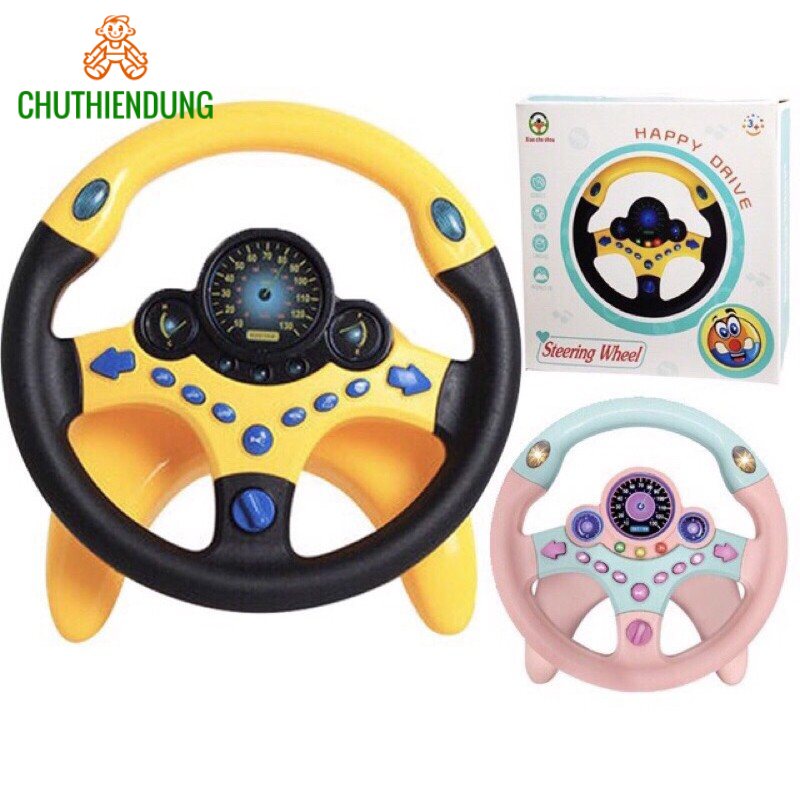 Đồ Chơi Vô Lăng Lái Xe Ô Tô Cho Bé, Có Đèn Có Nhạc Cho Bé, Xoay 360 Độ