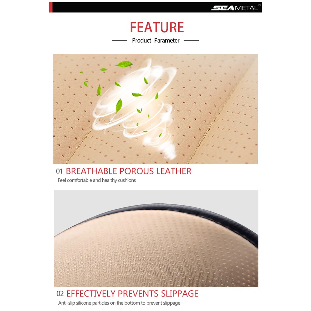 Set 1 / 2 / 3 bọc ghế ô tô SEAMETAL bằng da PU thoáng khí chất lượng cao