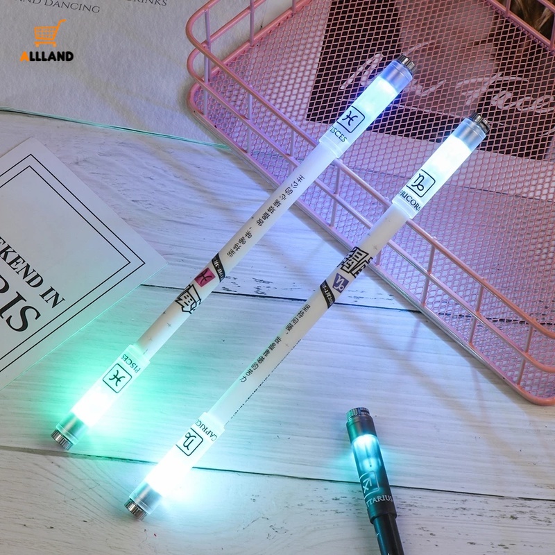 1 set Bút Bi Xoay Có Đèn Led Phát Sáng Nhiều Màu Chòm Sao Cho Học Sinh