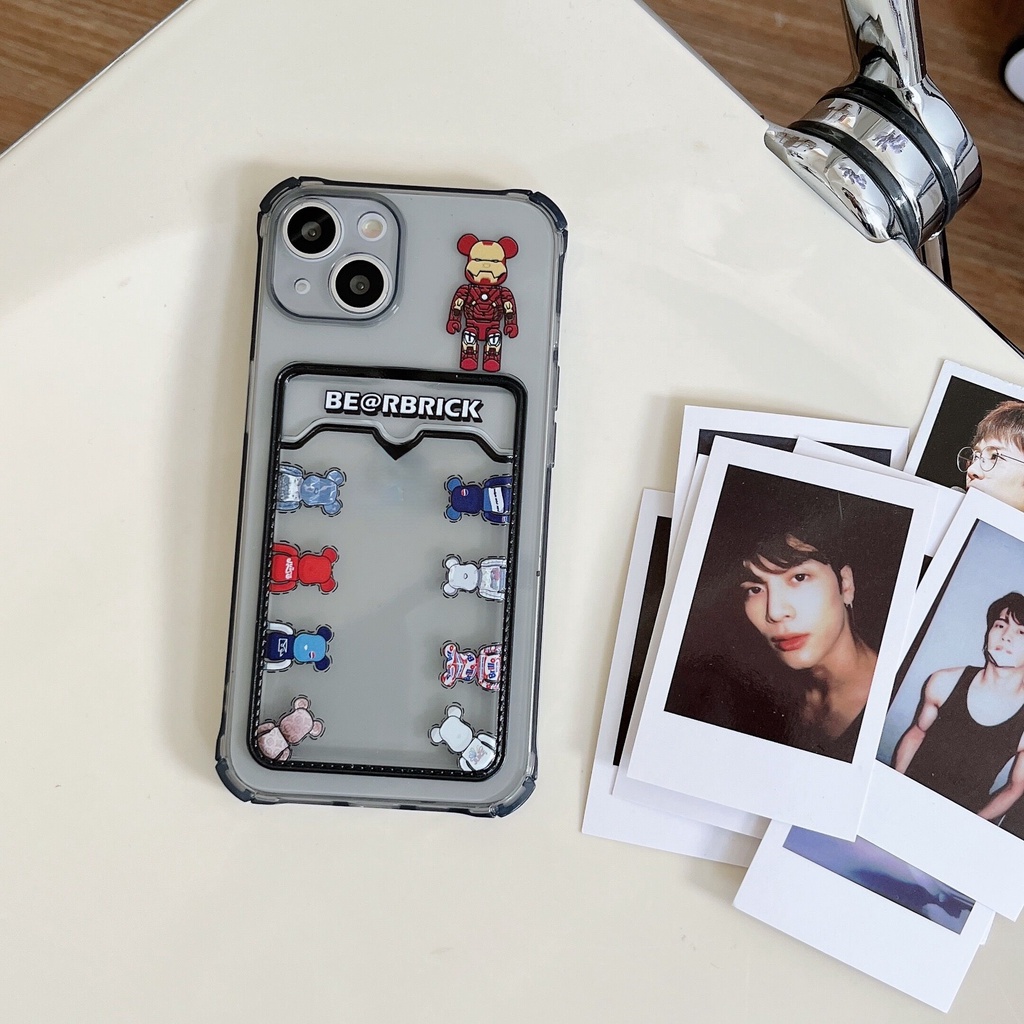 Ốp Điện Thoại TPU Mềm Trong Suốt In Hình Kaws Có Ngăn Đựng Thẻ Cho iphone 14 Plus 13 12 11 Pro Max X XR Xs Max 7 8 Plus