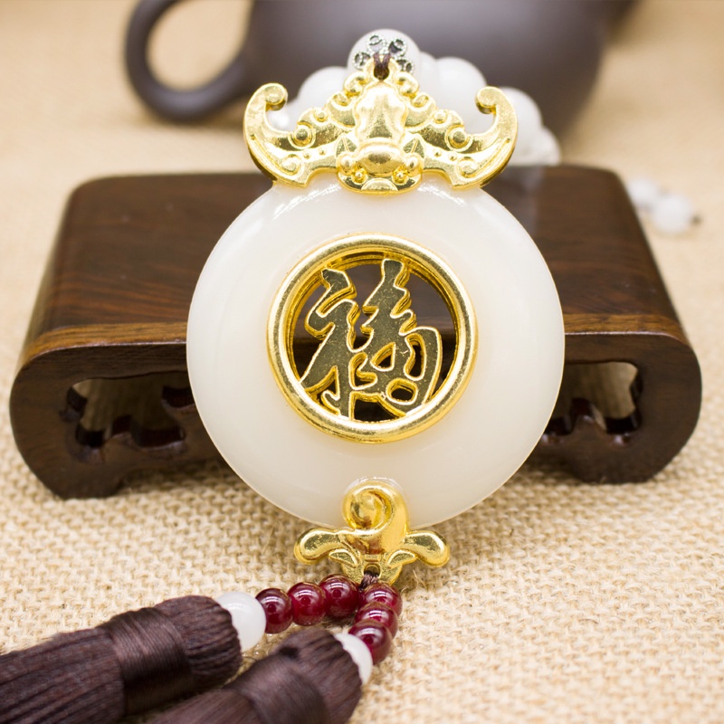 Mặt dây chuyền, ngọc bội, khánh treo xe ô tô hình chữ phúc, Phụ kiện xe hơi giá rẻ