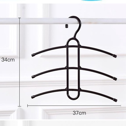 Móc Quần Áo Nhựa 3 Tầng Chống Giãn Đồ 3 Tầng Màu Ngẫu Nhiên