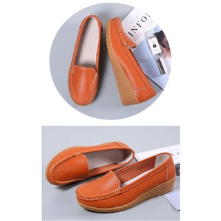 GIÀY DA NỮ, GIÀY Lười Da Nữ Đế Cao 4cm SP50