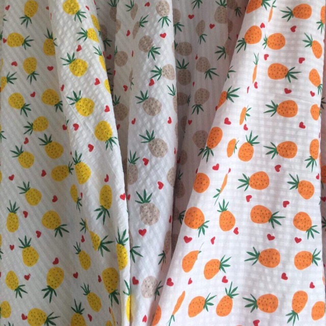 Vải boi kẻ chìm quả dứa siêu mềm siêu nhẹ