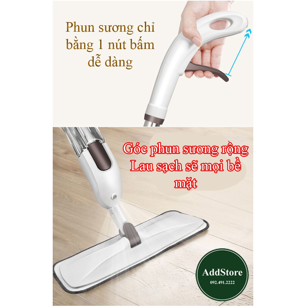 Cây lau nhà xịt phun sương 360 độ thông minh Aurora,Chổi lau nhà thông minh tặng kèm miếng lau vải hoạt tính