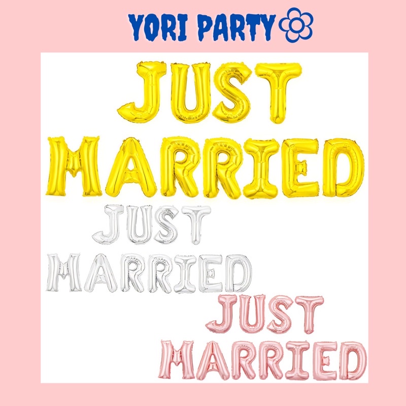 Bong Bóng Just Married Trang Trí Tiệc Đáng yêu - Yori Party