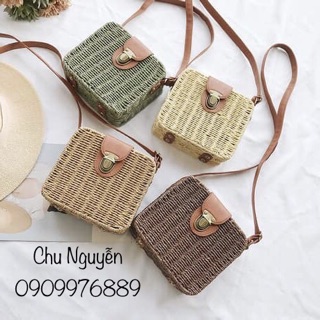 Túi cói hộp vuông
