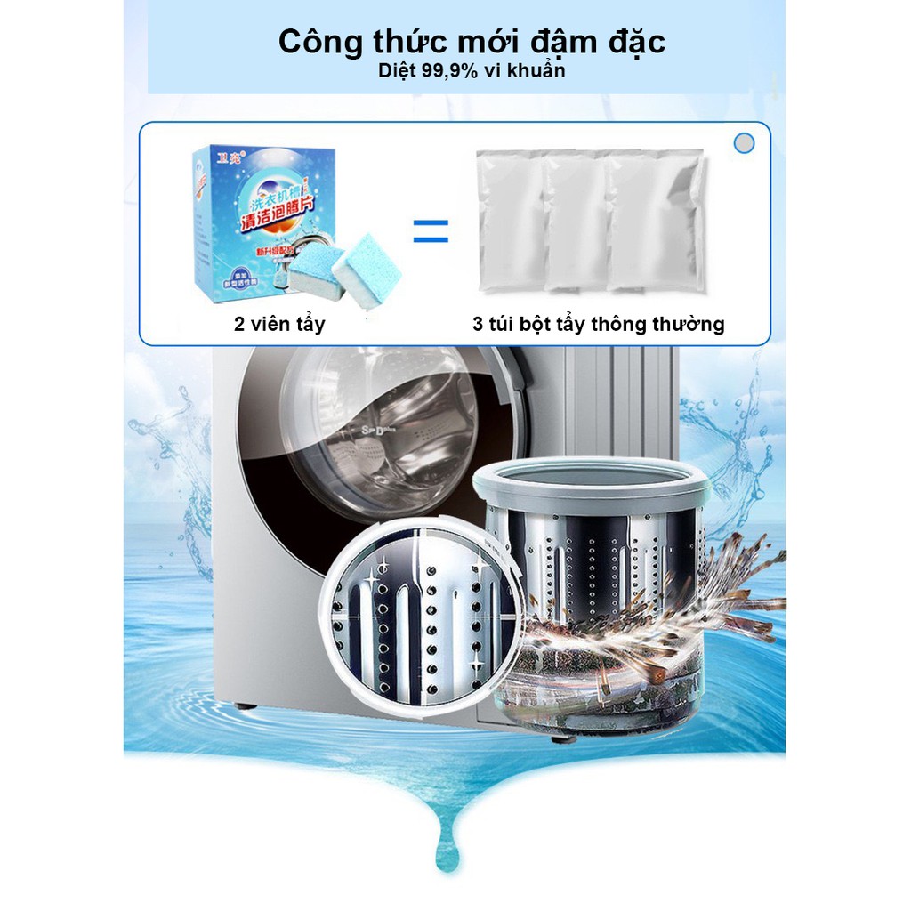 Viên Tẩy Vệ Sinh Lồng Máy Giặt - Diệt Khuẩn, Sạch Bóng
