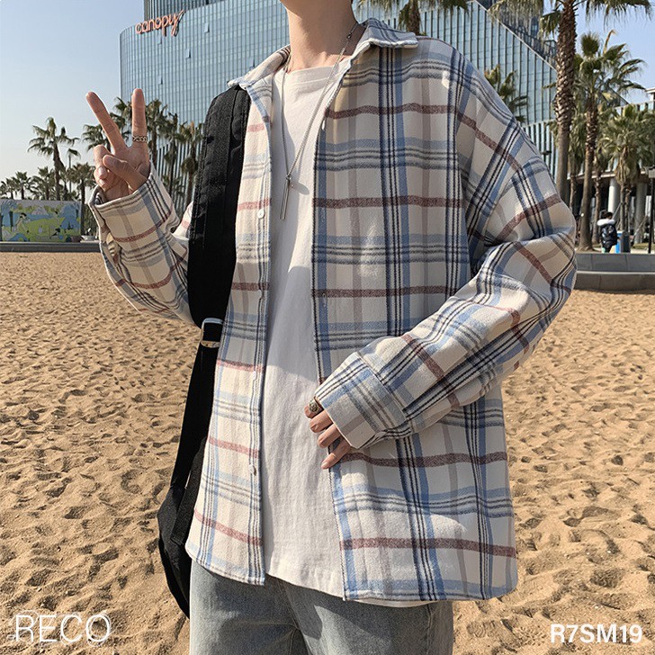 Áo sơ mi nam nữ Hàn Quốc cao cấp dáng rộng dài tay Shirt Loose R7SM19 Unisex
