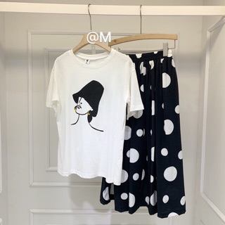 Set áo chân váy chấm bi ♥️ ẢNH THẬT