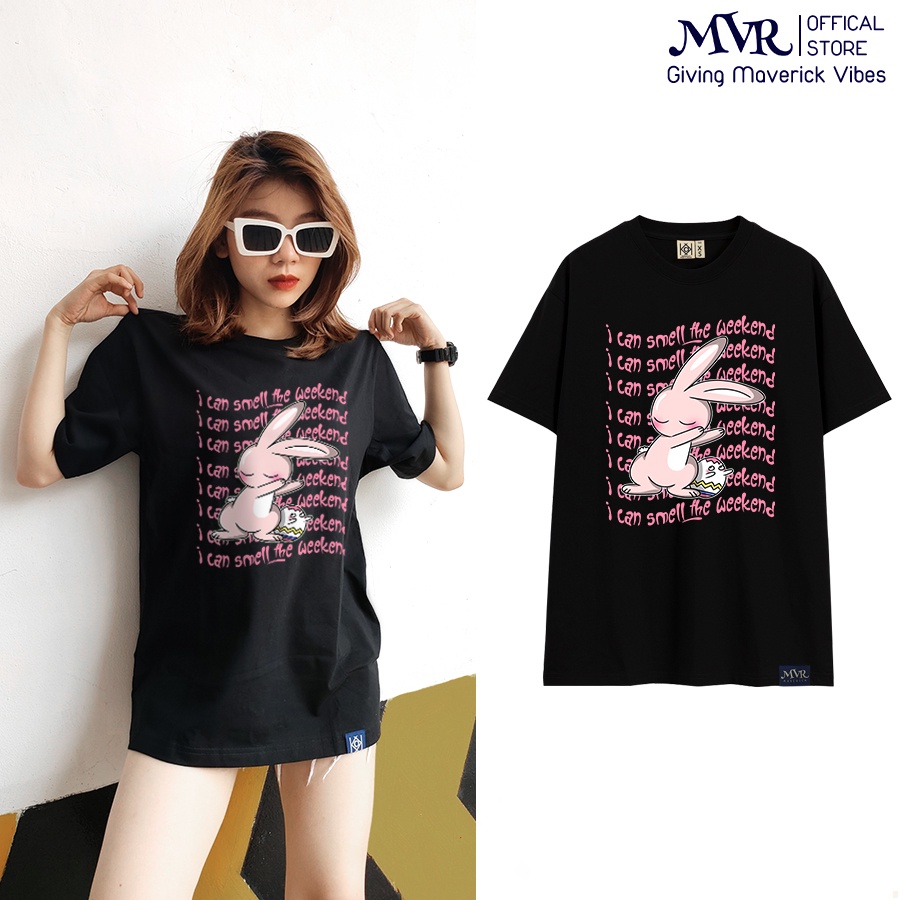 Ao Thun Nam Nữ In Hình Thỏ Hông Dabbing Nhảy chính hãng MVR Ulzzang TT1412