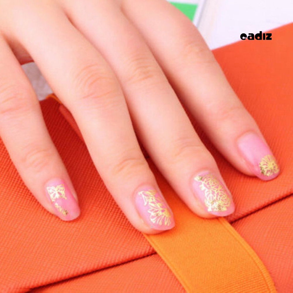 Bộ 12 Miếng Dán Trang Trí Móng Tay Hình Hoa Sang Trọng Cho Nữ