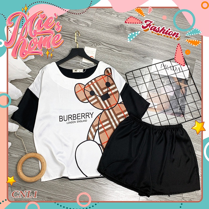 Đồ bộ nữ mặc nhà,bộ đùi lụa cổ tròn-Mie | BigBuy360 - bigbuy360.vn